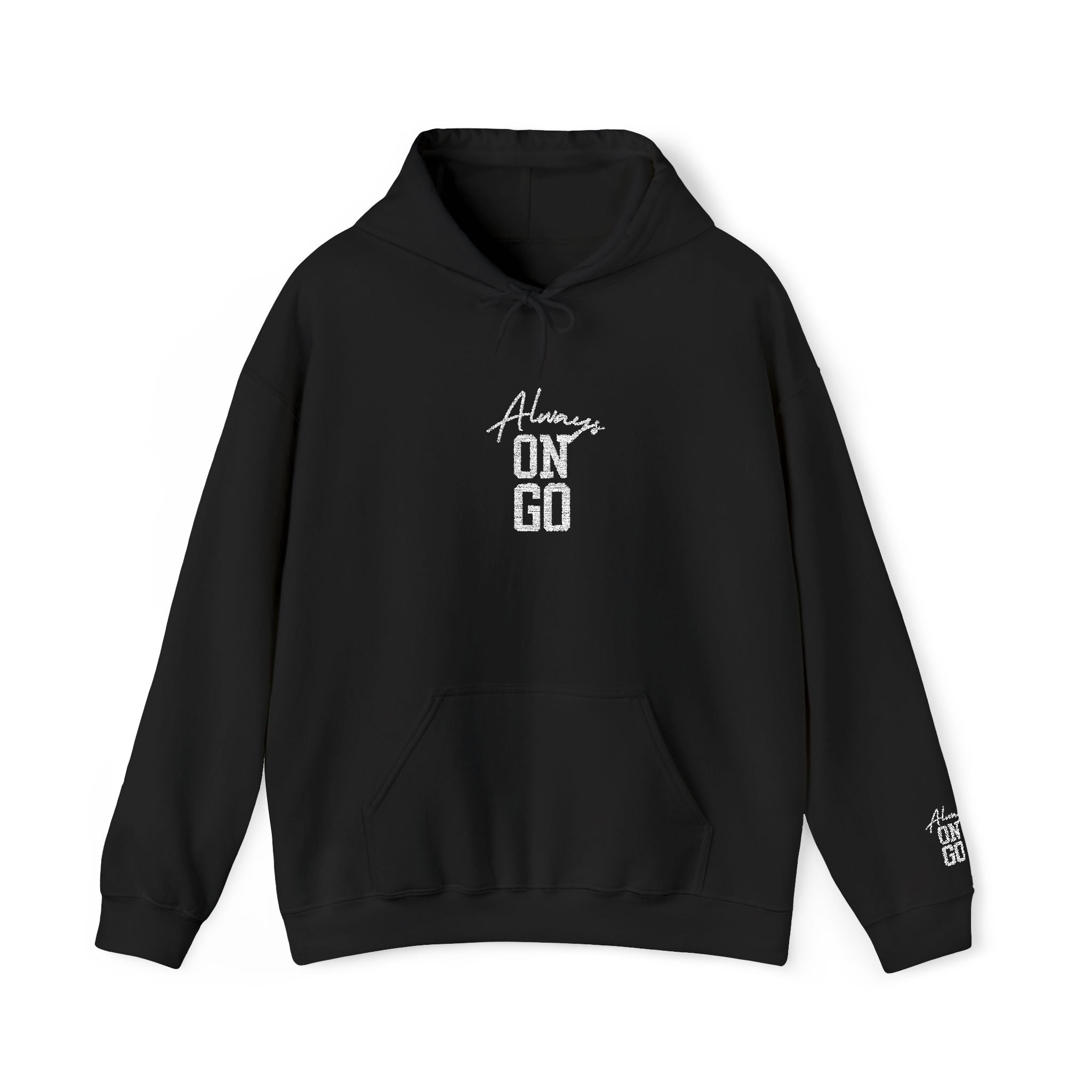 Black embroidered ‘Always On Go’ Hooded Sweatshirt