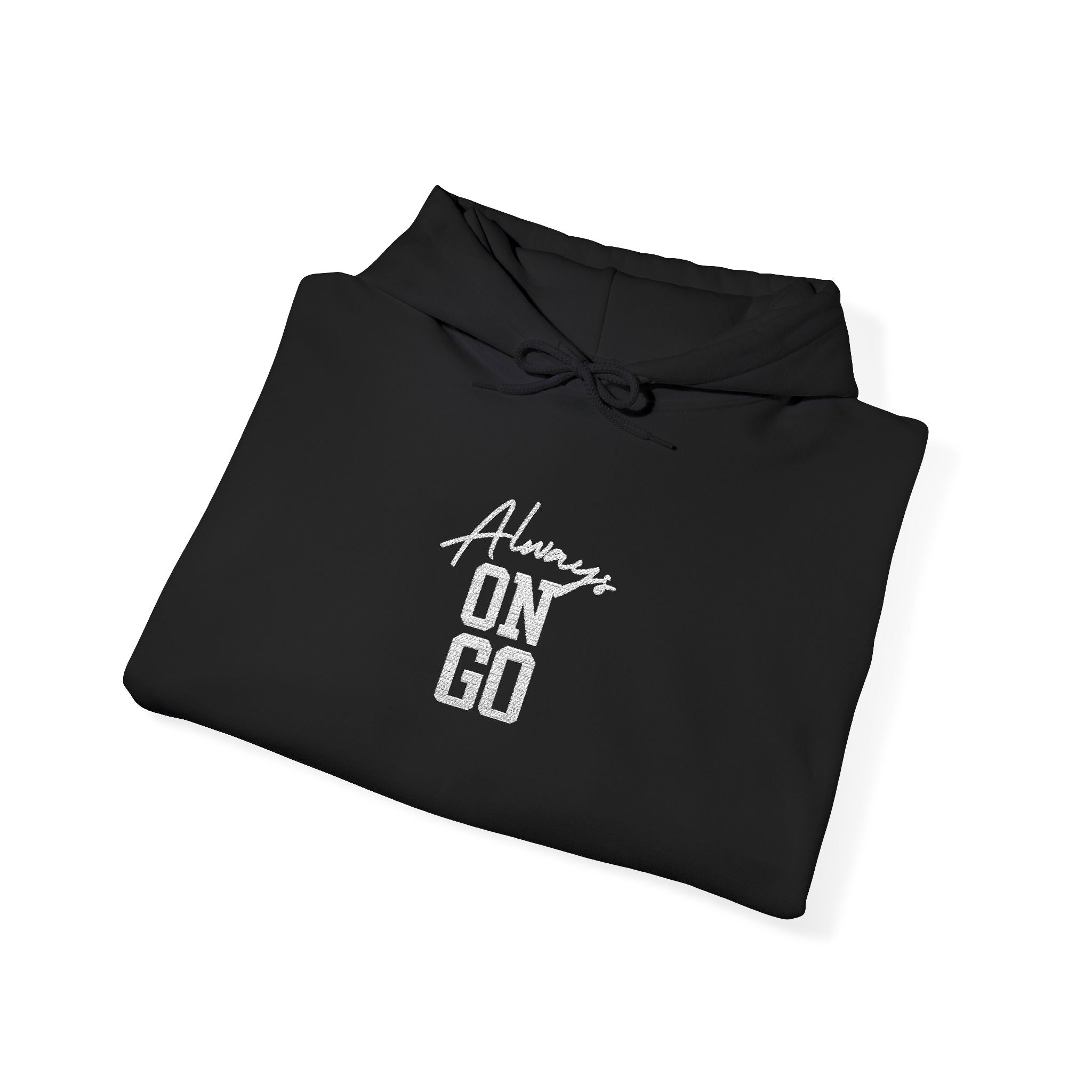 Black embroidered ‘Always On Go’ Hooded Sweatshirt